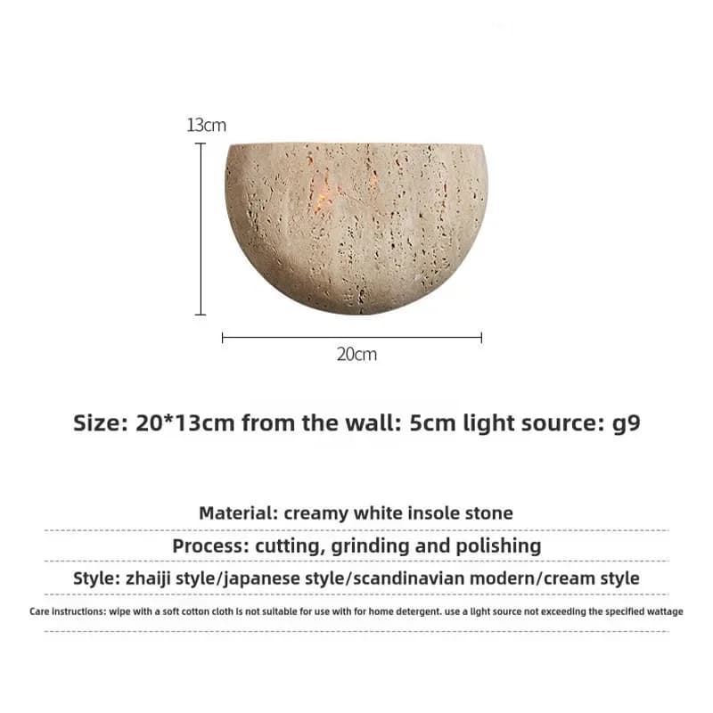 Lampe murale rétro en pierre Wabi-sabi pour salon, porche, couloir, café, chambre à coucher, ambianc