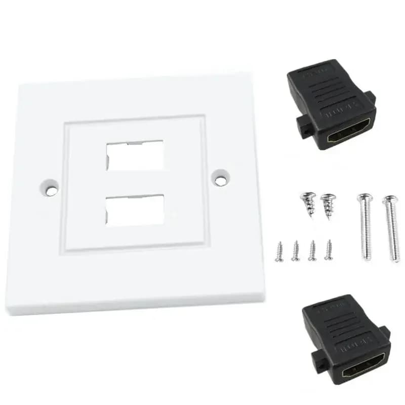 Panneau de prise haute définition, Version 2.0, 86mm, double Port, Compatible HDMI, commutateur vidé