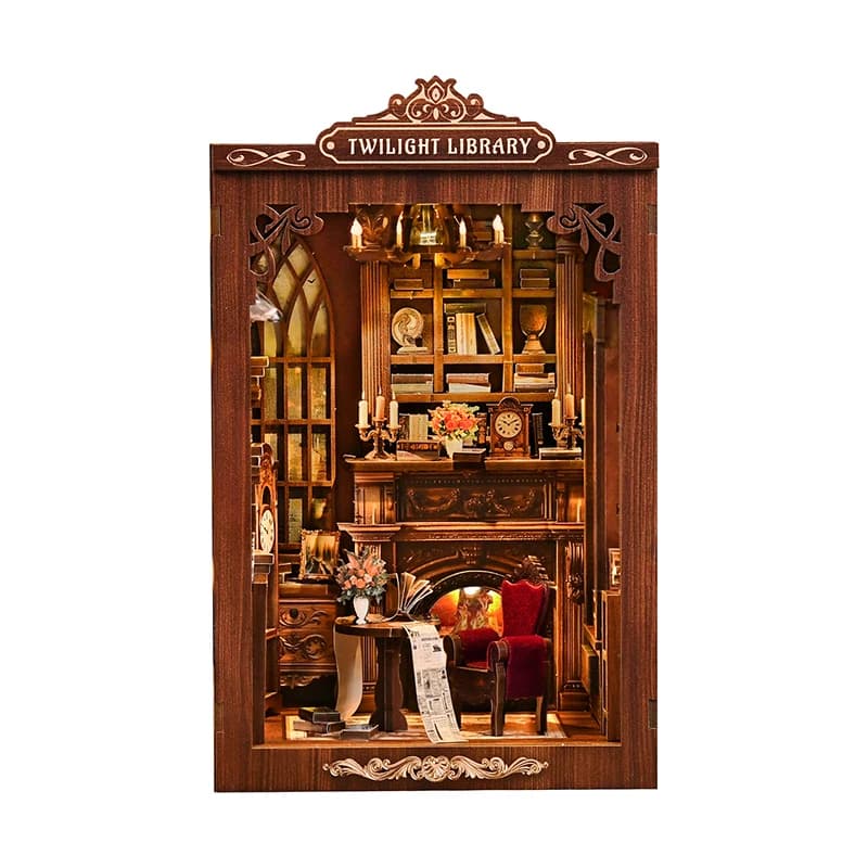 Kit de bricolage pour coin lecture - TWILIGHT LIBRARY, étagère à livres en bois, puzzle 3D à assembl
