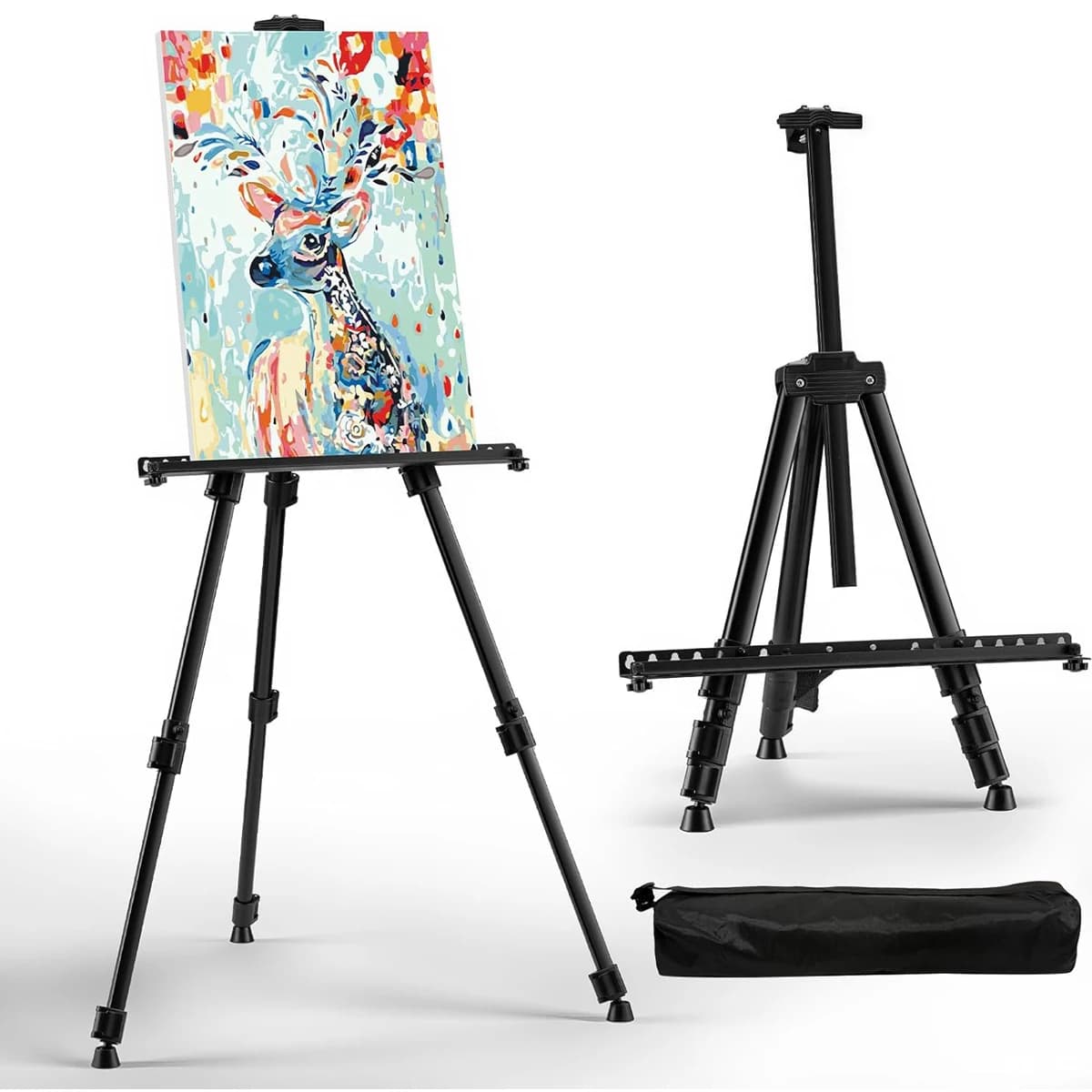 Chevalet d'artiste, chevalet pliant réglable en aluminium, robuste et portable pour la peinture et l