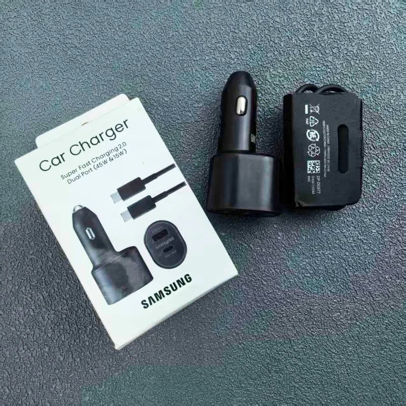 SAMSUNG – chargeur de voiture double USB 60W, 45W + 15W USB A/C, charge rapide PD, pour Galaxy S25 F