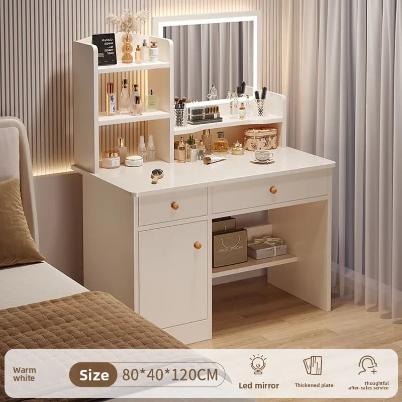 Commode multifonctionnelle, commode intégrée pour chambre de fille, table de travail simple avec mir