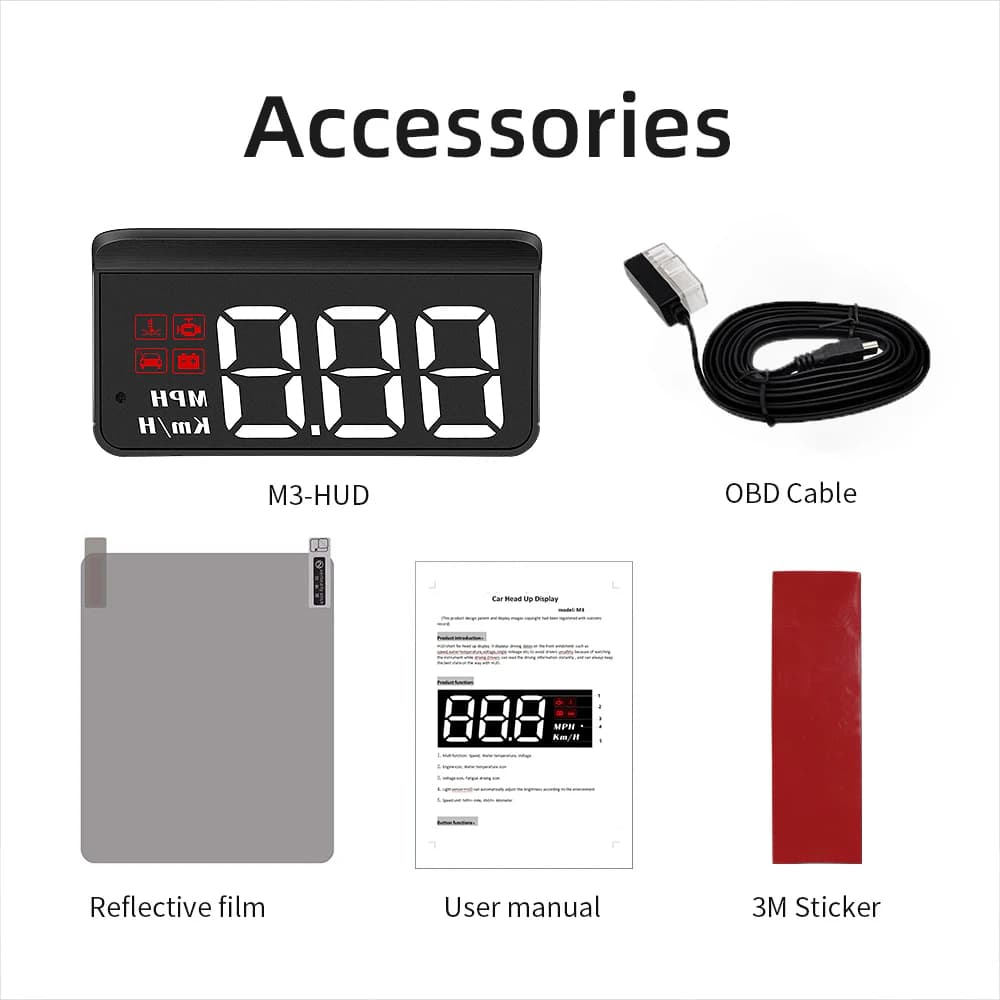 M3 HUD Obd2 affichage ordinateur de bord affichage tête haute de voiture pare-brise grande Projectio