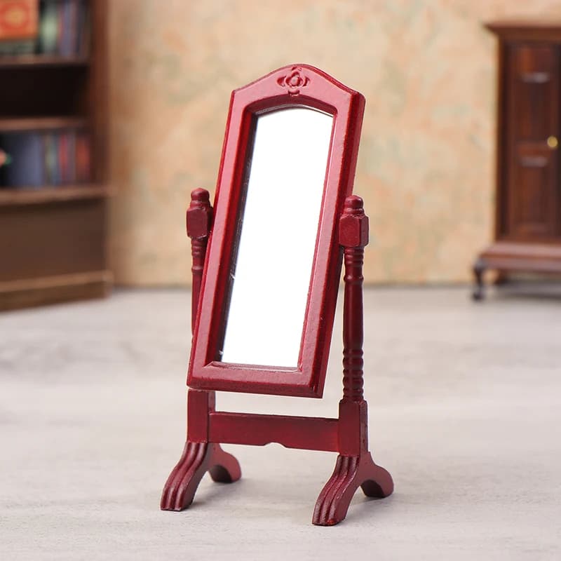 Miroir sur pied pour maison de poupée Miniature, meubles de maison de poupée, accessoire de Micro sa