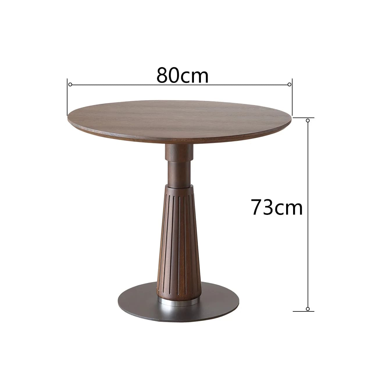 Table basse ronde en bois massif, table d'extrémité Tat, table à manger moderne du milieu du siècle,