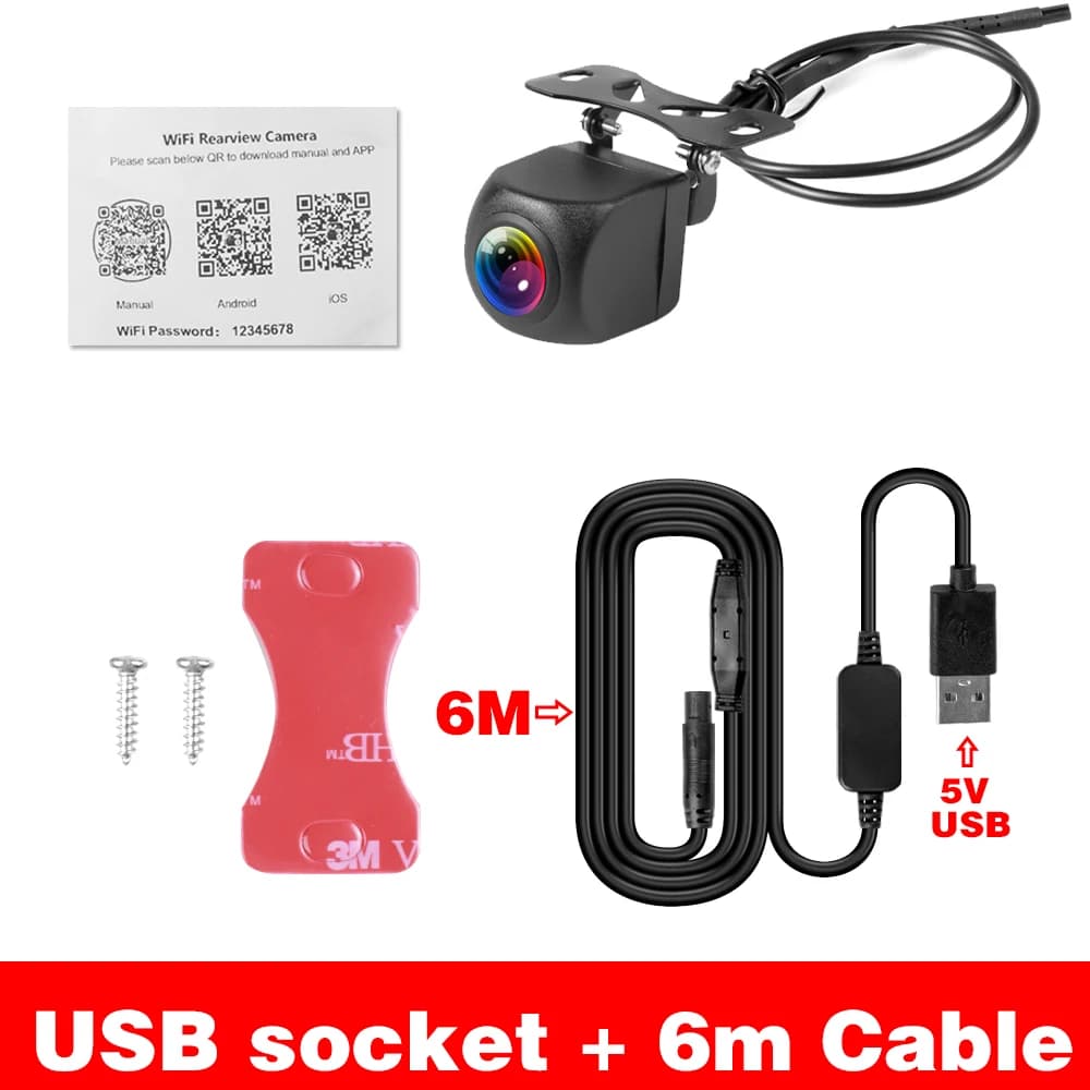 Caméra de recul de voiture Wifi HD 170 degrés caméra de recul sans fil étanche Wifi caméra de recul