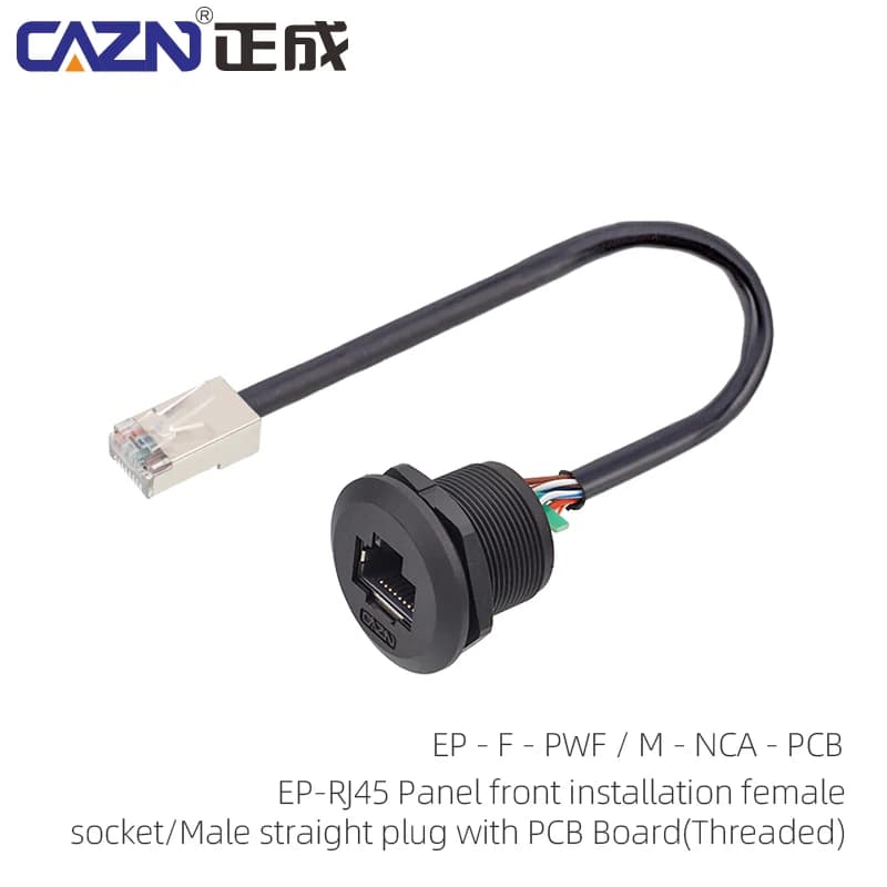 Prise montée à l'avant EP RJ45, type panneau, femelle à mâle, fil de 0.3m, 0.5m, 1m
