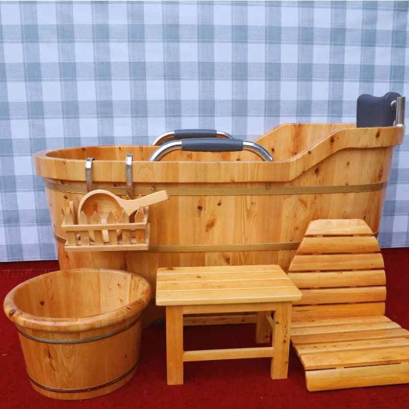 Sauna salle de bain en bois baignoire autonome baignoire à trempage bassin de baignoire