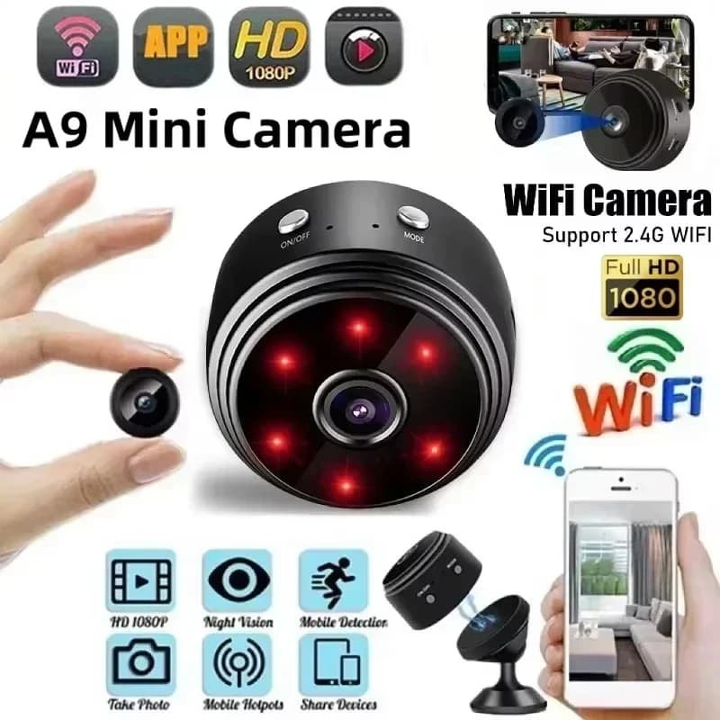 A9 Mini caméra 1080P WiFi Surveillance originale Protection de sécurité avec mouvement Version noctu