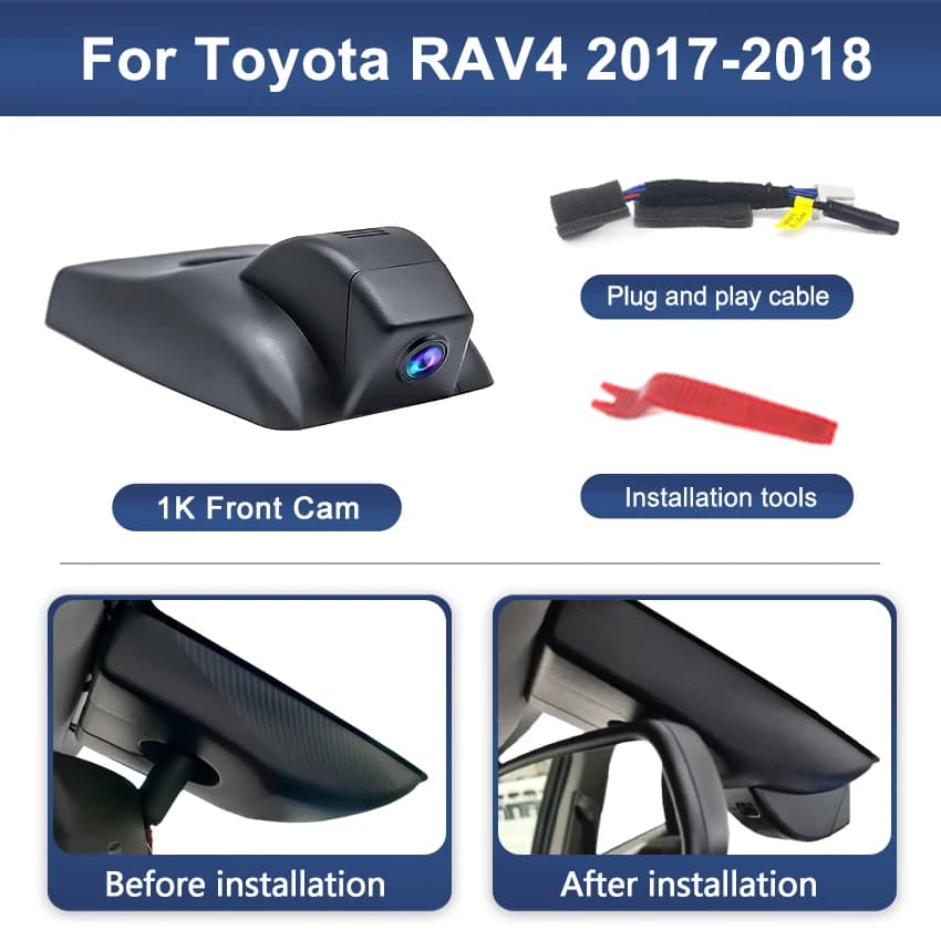 Caméra de tableau de bord 4K DVR Wifi pour voiture, enregistreur vidéo caché, Installation facile po