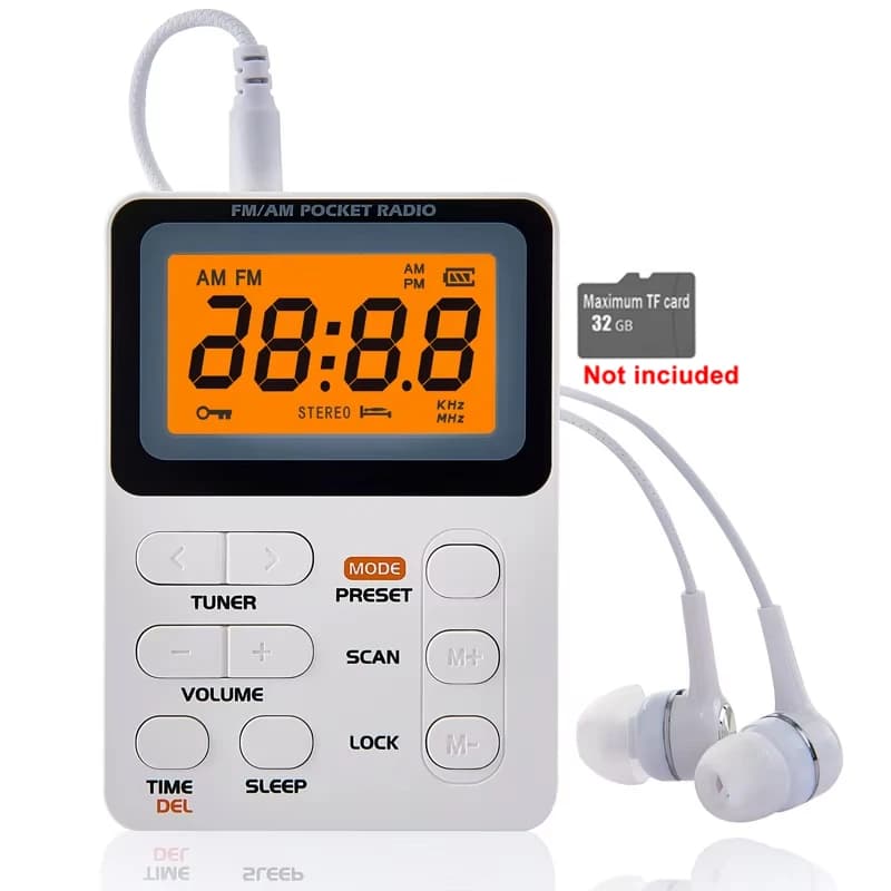 Radio AM FM, radio de poche portable personnelle avec affichage LCD à réglage numérique, radio balad