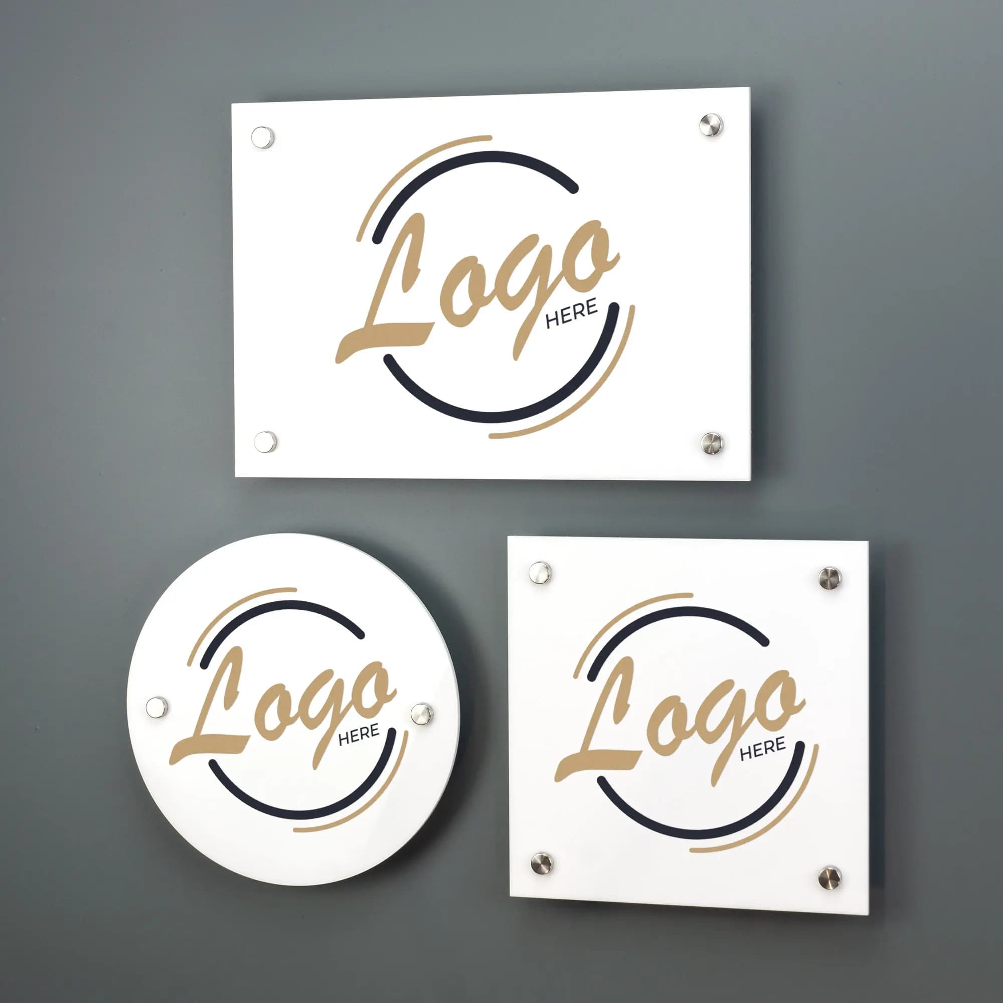 Plaque en acrylique personnalisable DIY, style moderne, pour logo d'entreprise, logo résidentiel, en