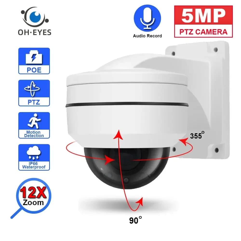 Caméra dôme POE PTZ 4K 8MP, Zoom optique 12X 10X, caméra de vidéosurveillance extérieure étanche, sy