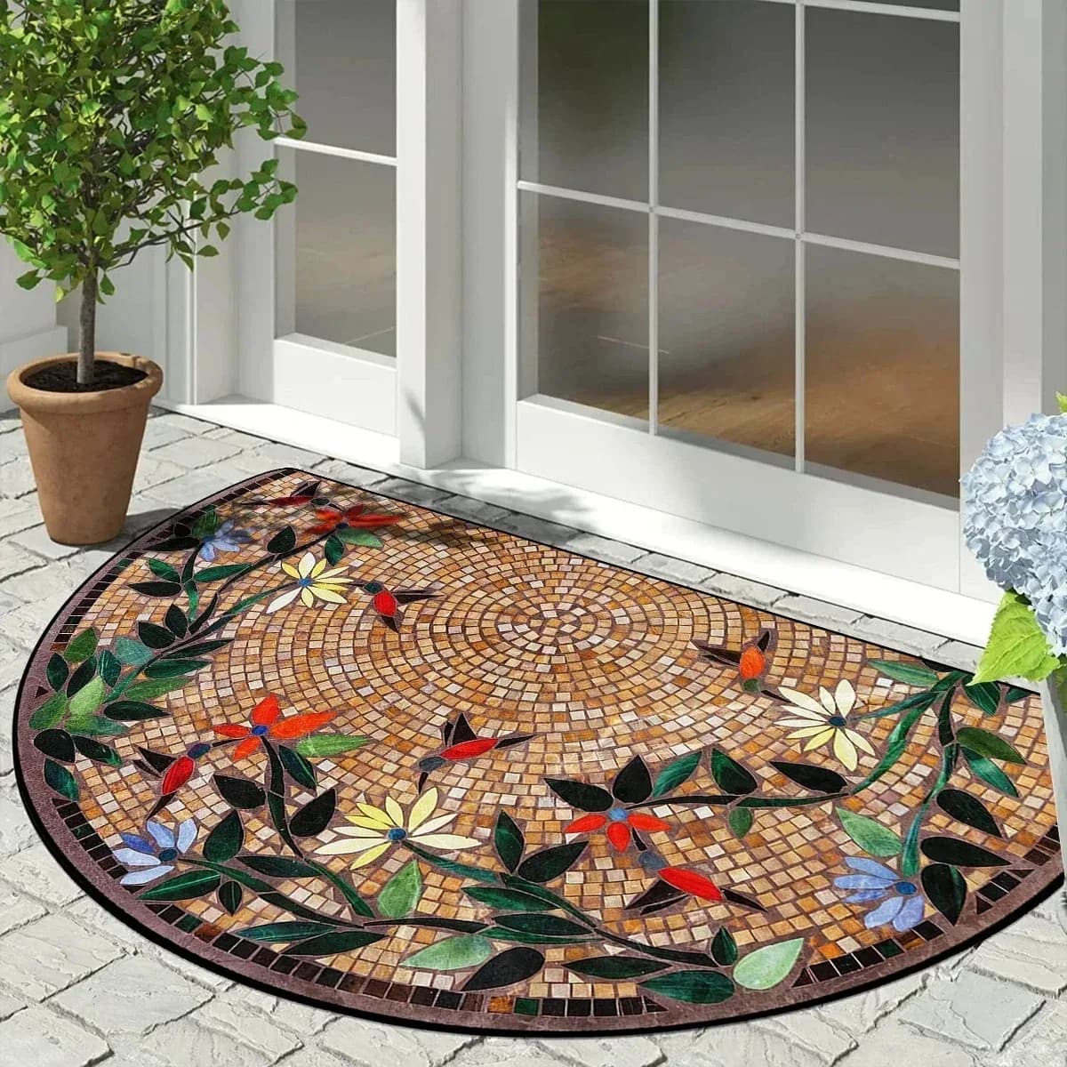 Tapis d'entrée, paillasson de porte d'entrée, tapis décoratifs de jardin extérieur, paillassons de b