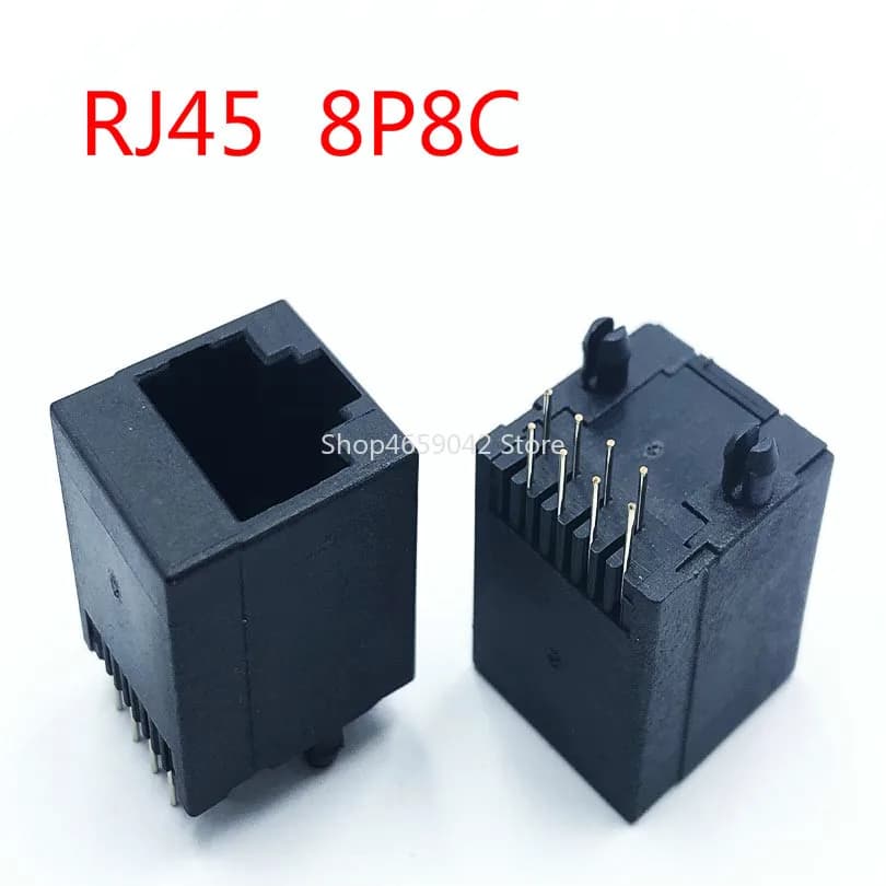 Prise réseau RJ45 femelle 5224 8P8C verticale en ligne, entièrement en plastique, résistant à 180, 1