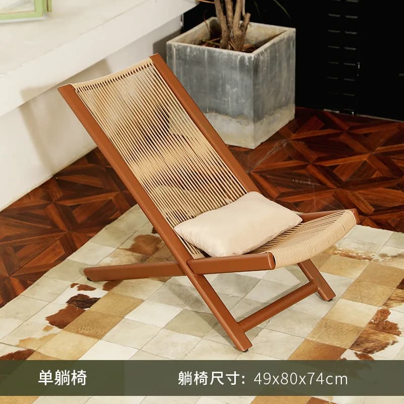 Balcon cour maison extérieure inclinable en rotin, chaise B & B jardin chinois, chaise de déjeuner i