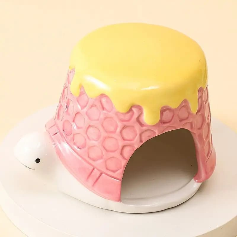 Nid en céramique pour Hamster en forme de tortue, petite maison pour animaux de compagnie, aménageme