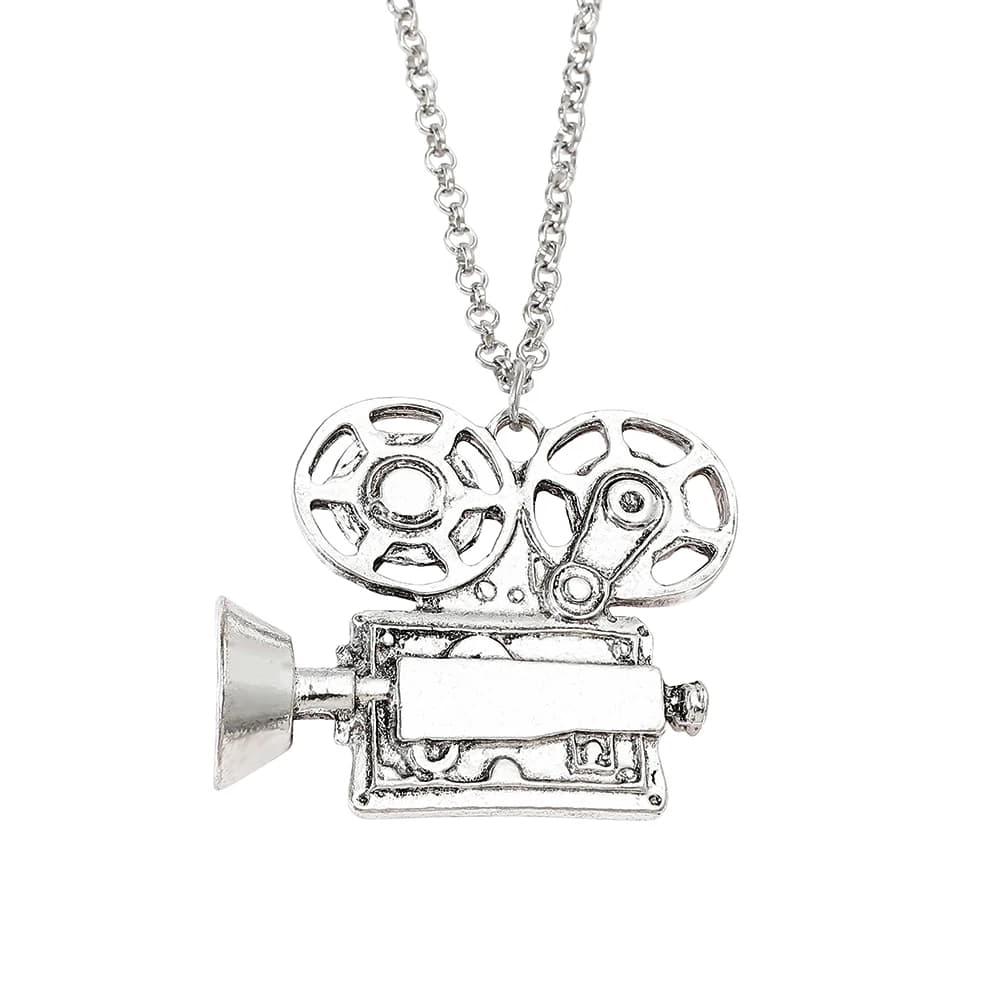 Collier de projecteur de film vintage – Mini pendentif d'appareil photo de film rétro, bijoux cinéma