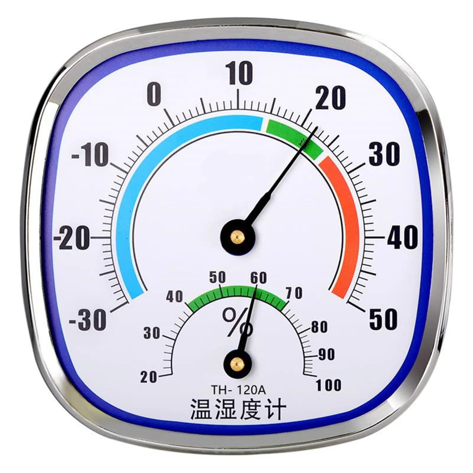 Hygromètre Thermomètre Température extérieure -30 - 50 ℃ 120x120x23mm 1 pièce 20 - 99% RH jauge AB