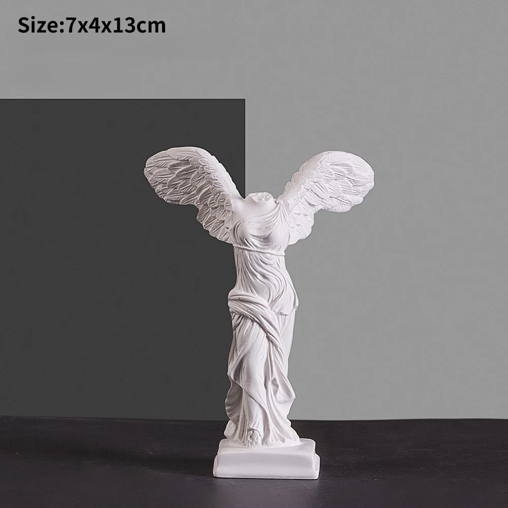 Statue de déesse de la victoire grecque avec ailes d'ange, Sculpture en résine pour armoire de maiso