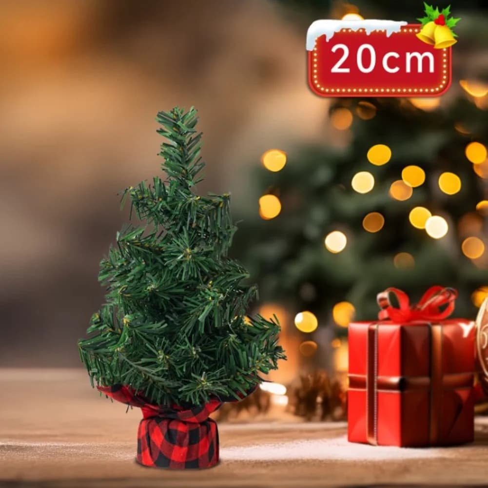Centre de table festif, arbre de noël à carreaux, affichage de vacances, décoration d'arbre de noël