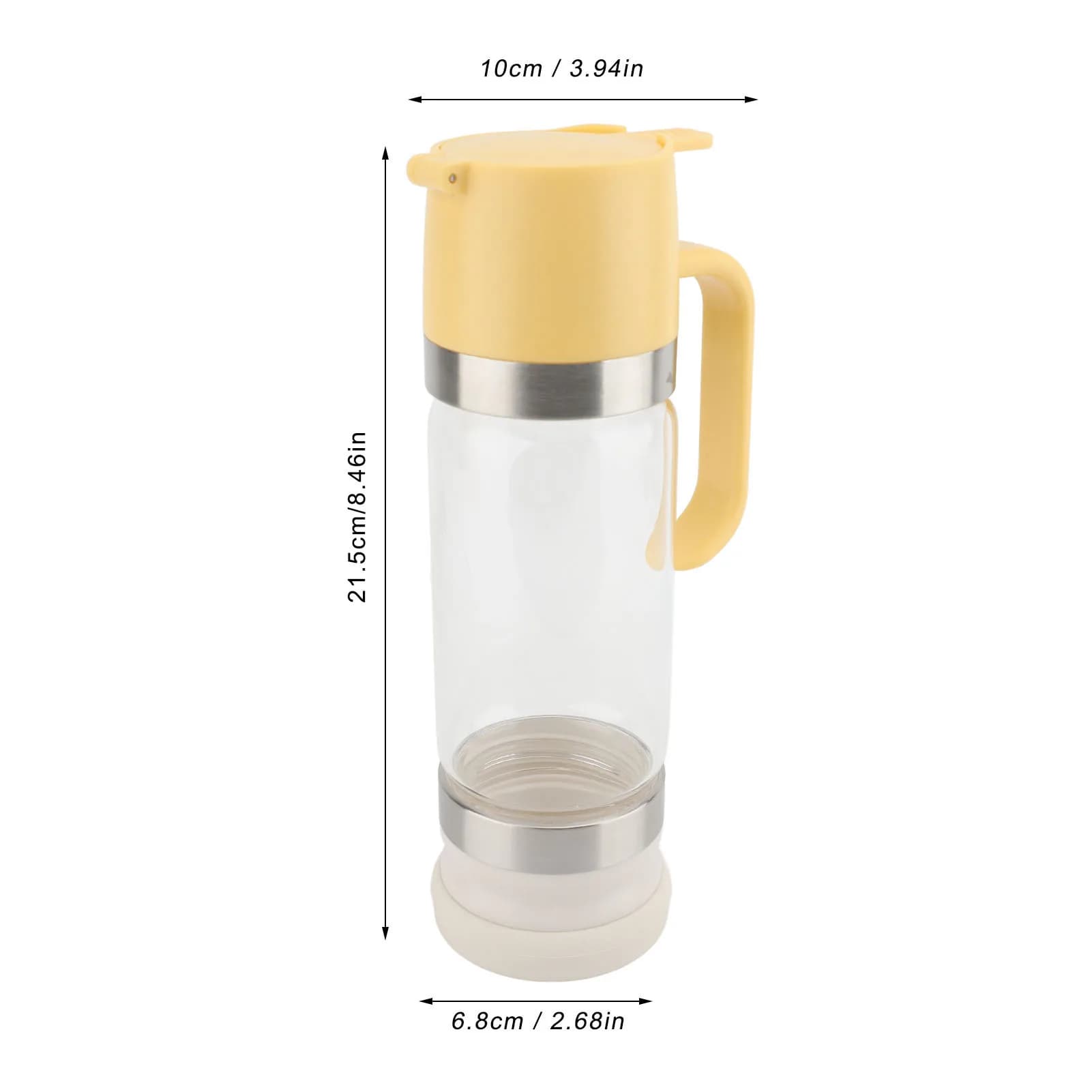 Distributeur de miel 350ml, distributeur de sirop en verre transparent avec poignée, empêche les gou