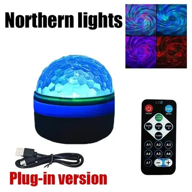 Aurora du nord/ondulation d'eau projecteur lampe LED veilleuse avec télécommande fête décor lumière