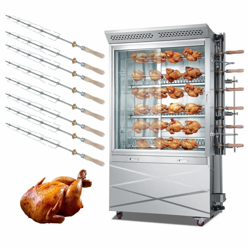 Grill à poulet rotatif commercial, machine à rôtir rotative pour restaurant