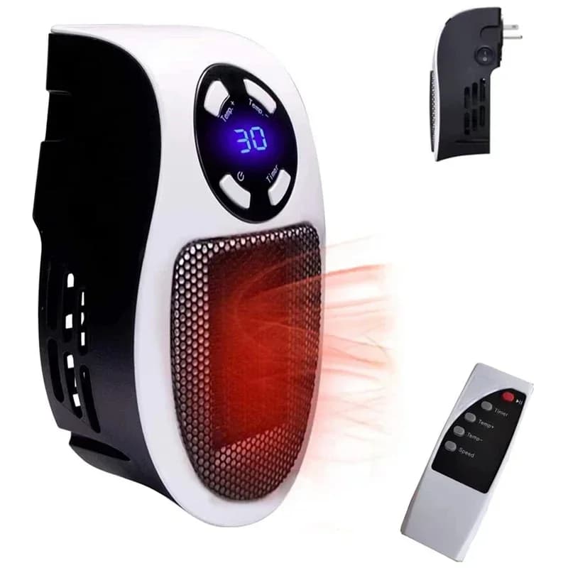 Chauffage électrique Portable 350W, pratique, avec télécommande, mural, pour l'hiver, appareil ménag
