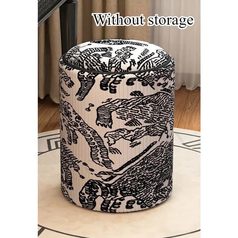 Tabouret en tissu, tabouret bas, tabouret de luxe léger pour la maison, tabouret à chaussures, tabou