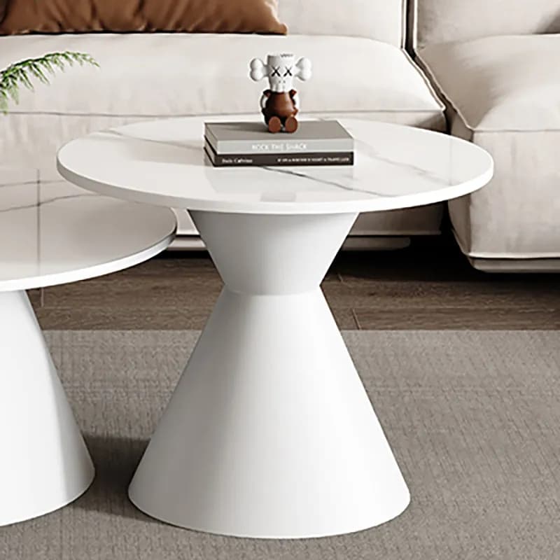 Table basse ronde en marbre pour salon, petit espace, B&B, luxe, moderne, minimaliste, géométrique,