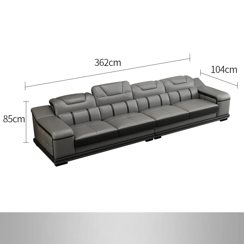 Canapé d'angle en cuir véritable, meuble de salon