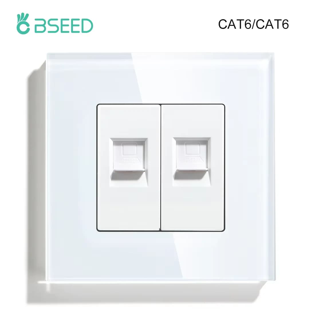 BSEED double prises Internet CAT6 prise murale prises de courant ue Plus réseau PC données ordinateu