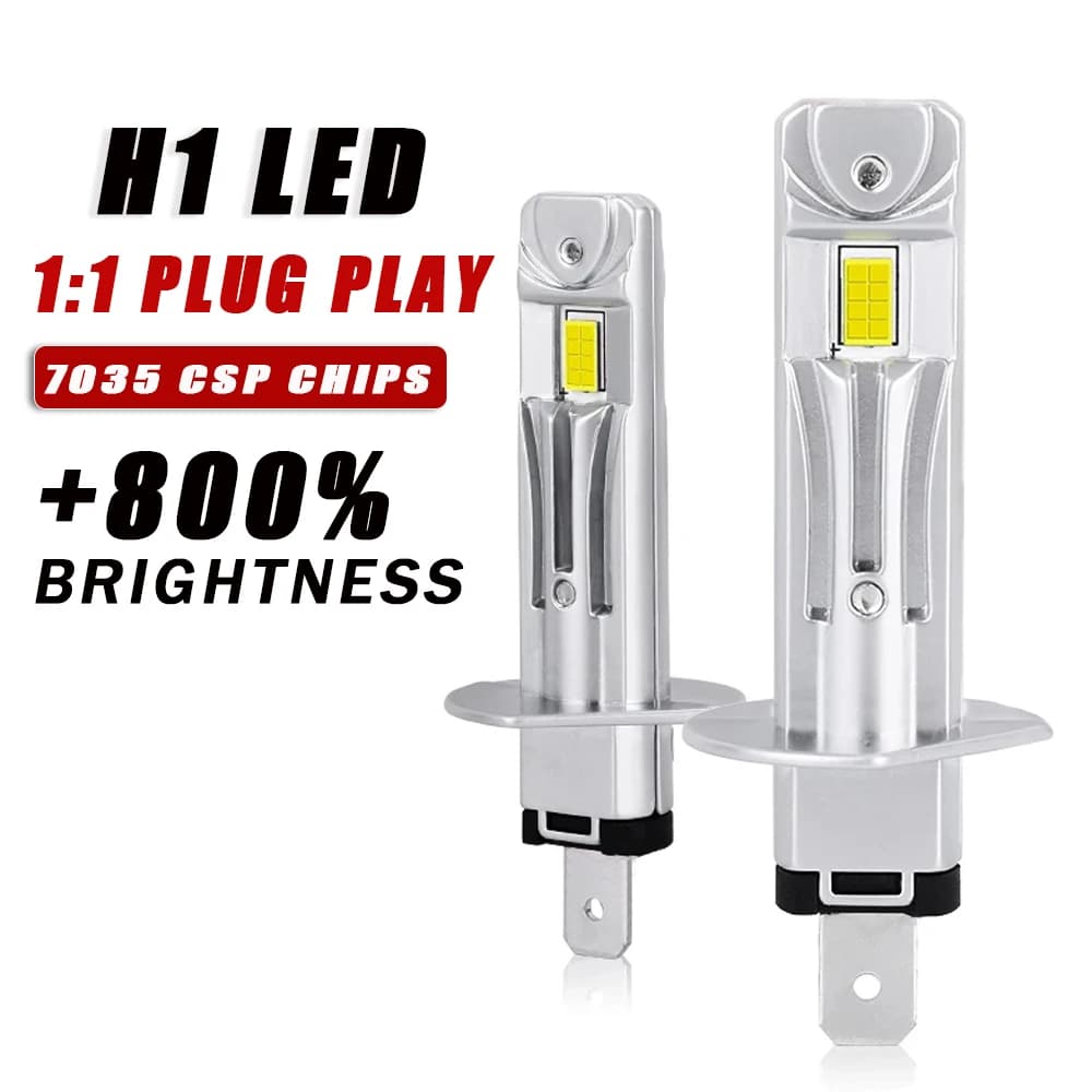 Phare LED H1 CANBUS 800000LM Super Lumineux Ampoule de Voiture Mini Sans Fil Puissant Projecteur Aut