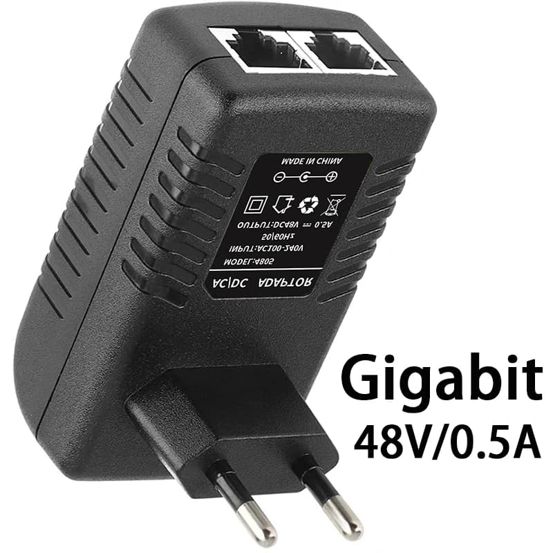 Adaptateur d'alimentation POE pour surveillance de sécurité CCTV, 48V 0.5A, prise EU, pour injecteur
