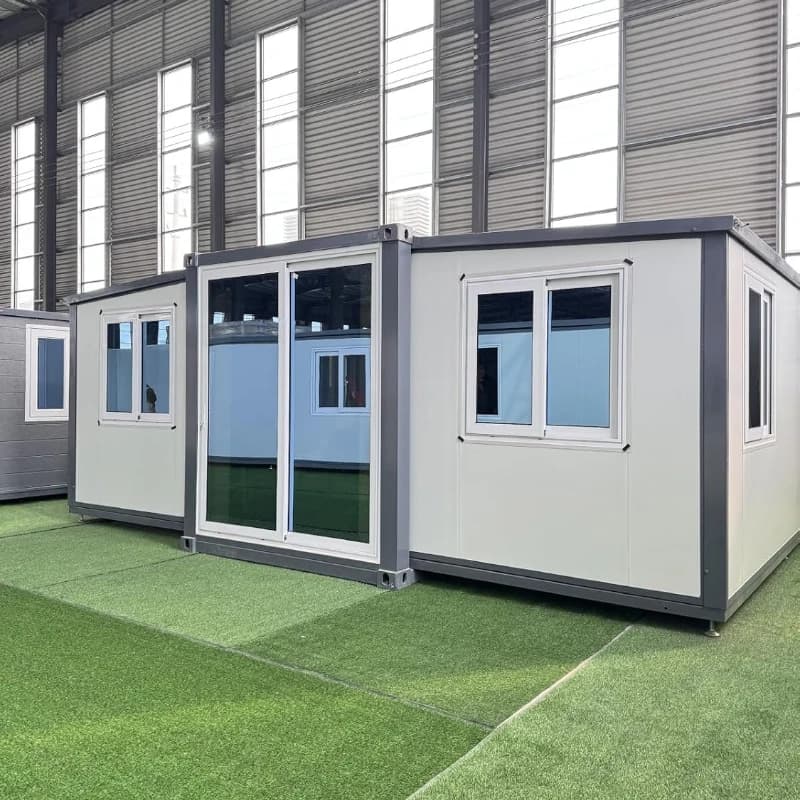 Maison conteneur modulaire pliable personnalisée, maison conteneur détachable de 20 pieds, 2 chambre