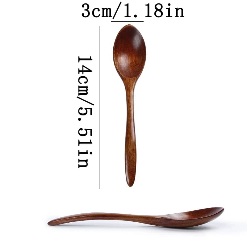 Cuillère japonaise en bois naturel, longue cuillère à mélanger au miel, cuillère à manger pour bébé,
