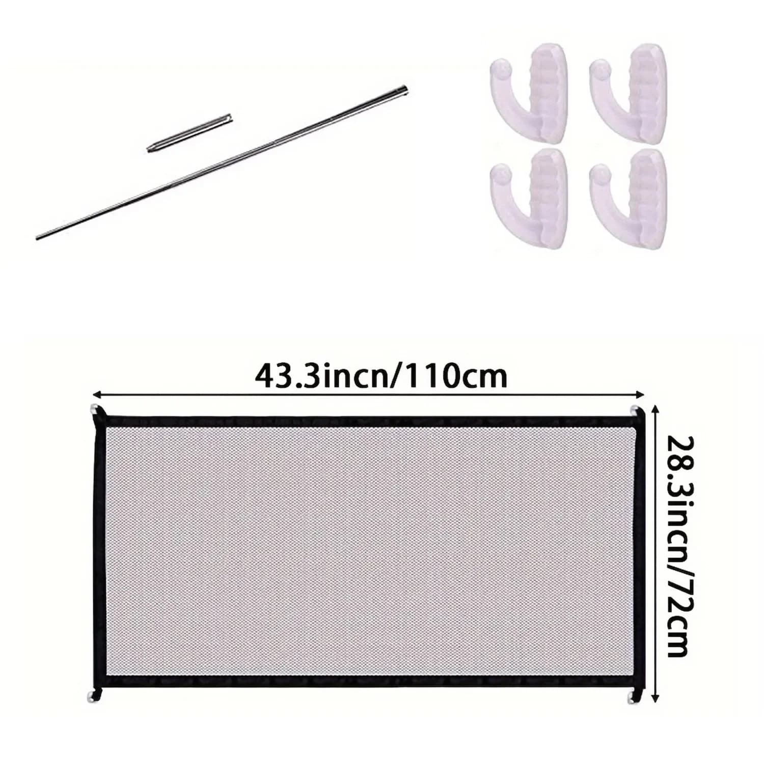 Barrière de clôture rétractable pour bébé, porte de sécurité pliable avec 4 crochets, maille en Nylo
