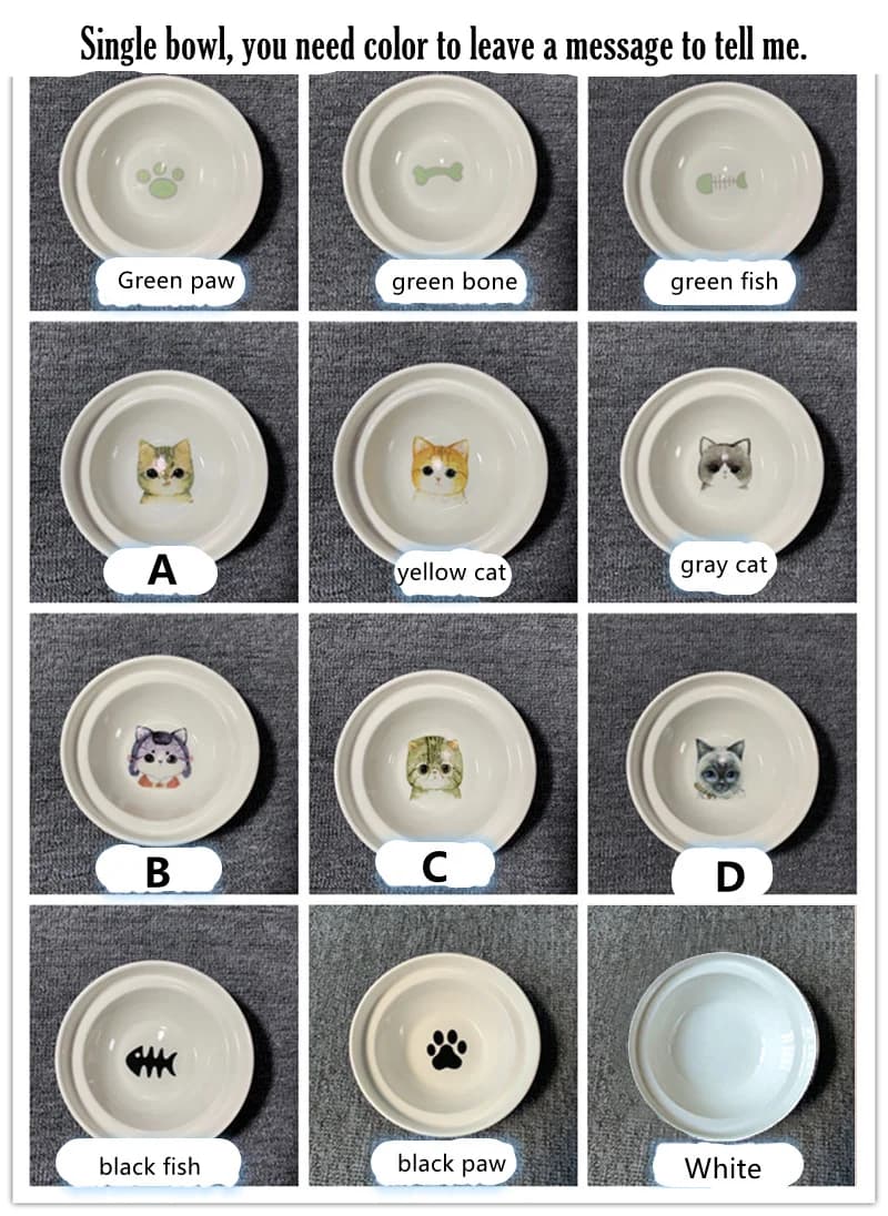 Nouveau Amboo bois céramique chat bol fournitures pour animaux de compagnie Double bols nourriture e