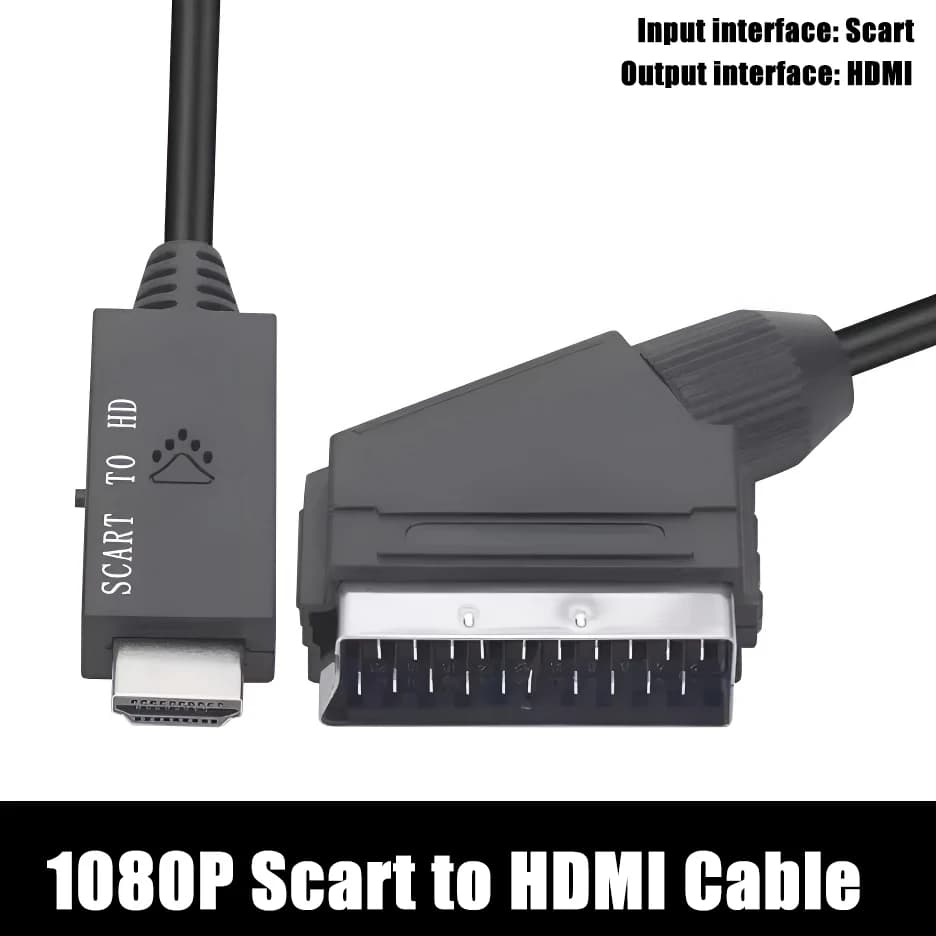 Câble péritel vers HDMI, adaptateur convertisseur Audio vidéo, support de sortie HDMI, commutateur 7