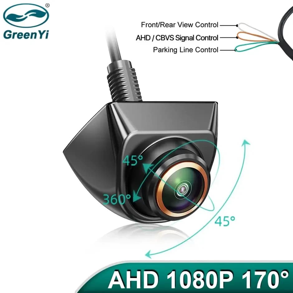GreenYi AHD 1920x1080P Vision nocturne 360 degrés objectif Fisheye réglable caméra de voiture caméra