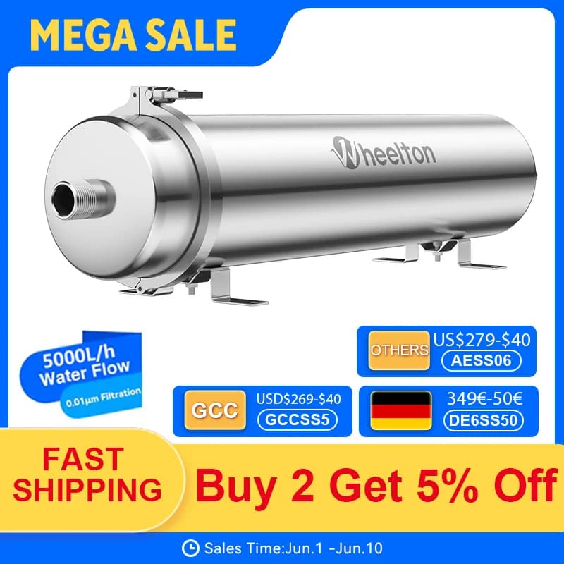 Système de filtration d'eau domestique à ultrafiltration 5000 L/H pour toute la maison, filtre à séd
