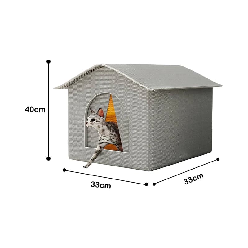 Maison de chat errant étanche isolée pour l'extérieur, abri chaud d'hiver fermé pour chats féral ave