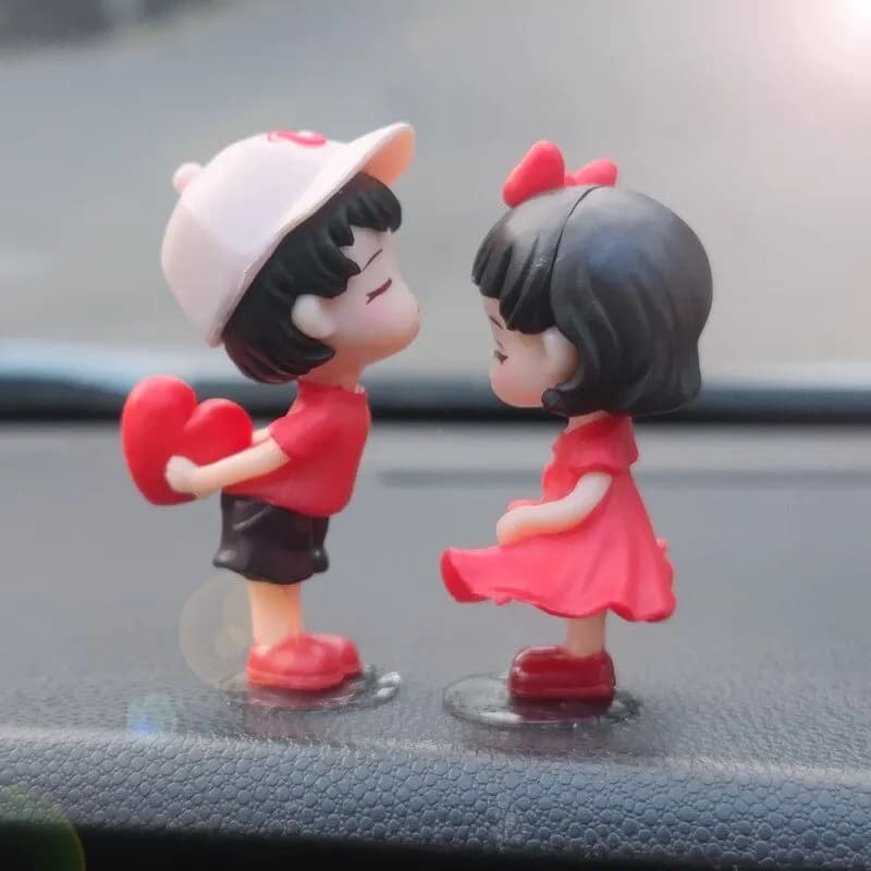 Ornements mignons de Couple pour voiture, décoration de voiture, Action de Couples de dessin animé m