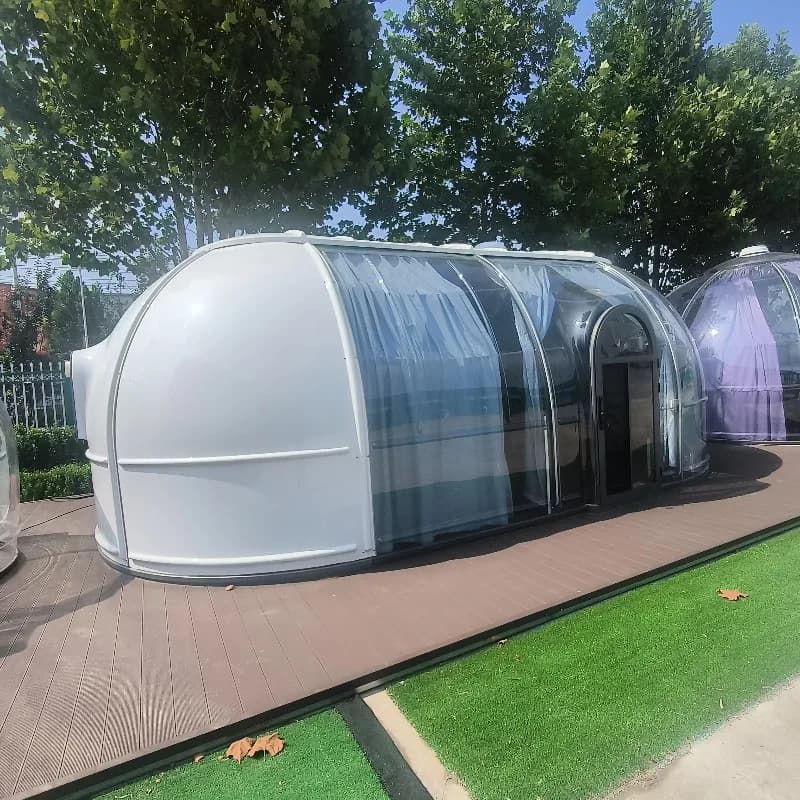 Maison préfabriquée, chambre bulle, dôme transparent, chambre bulle hôtel, dôme géodésique de haute