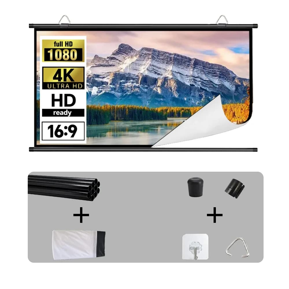 Écran de projection lavable de 84 pouces 16:9 pour intérieur/extérieur / home cinéma / écrans de pro