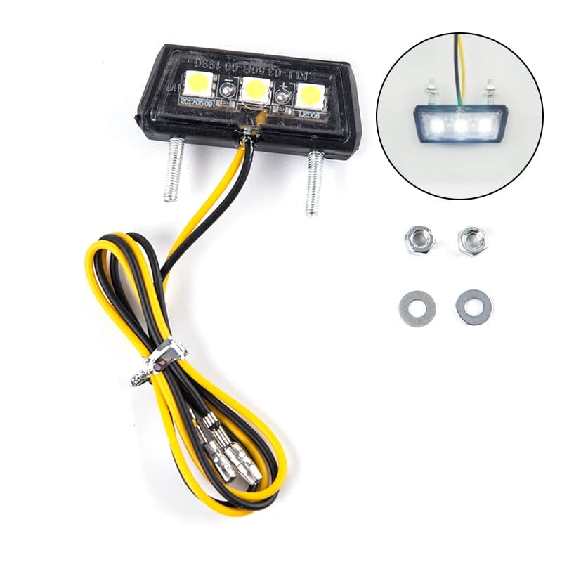 1 pièces 12V plaque d'immatriculation de moto lumière LED étanche lumière d'immatriculation de moto