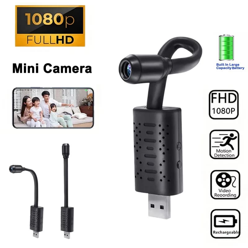 Mini caméra 1080P HD WiFi sans fil, enregistreur vidéo, surveillance domestique, détection de mouvem