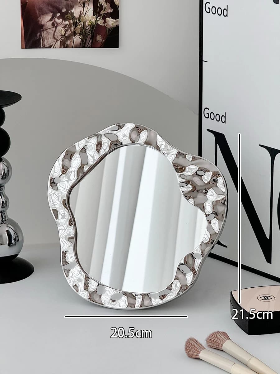 Miroir de salle de bain à poignée pour femmes, Design Portable, petit dortoir, accessoires de décora