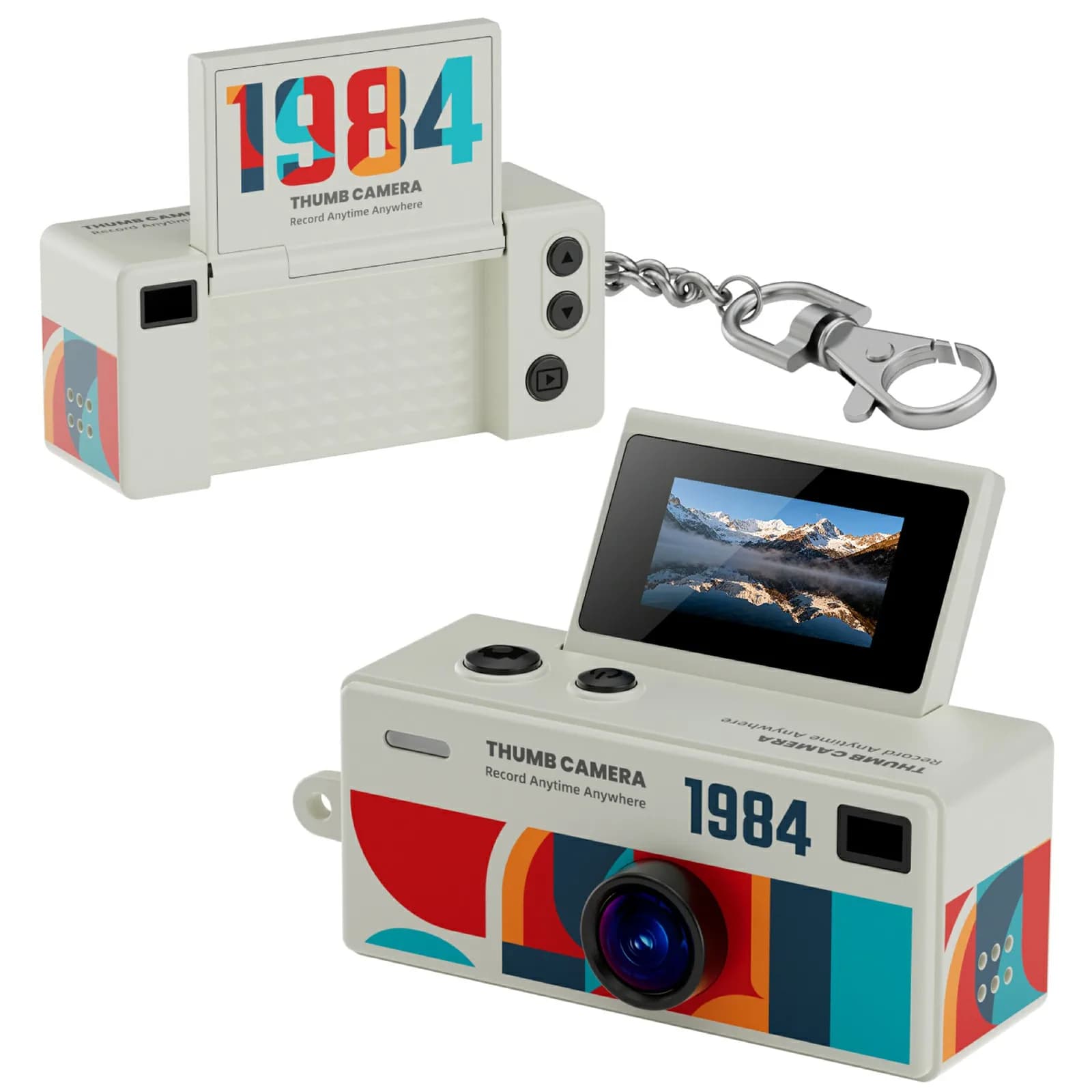 Appareil photo numérique rétro avec écran rabattable de 0,96 pouce, caméra CCD, caméra porte-clés, c